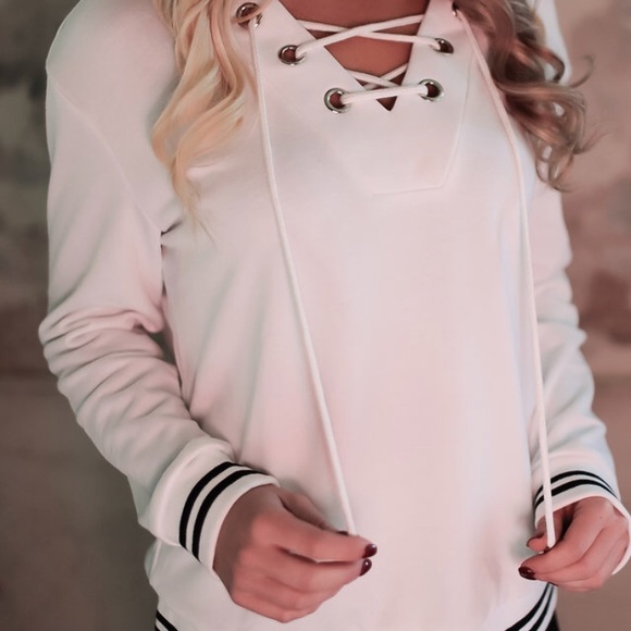 ❗️Last 2! XS, S Grey lace up sweatshirt - Picture 7 of 8